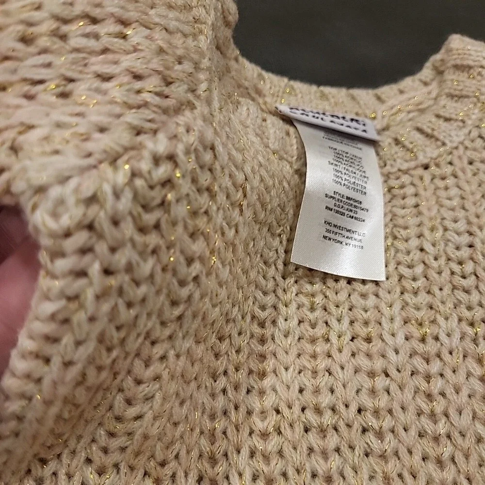 Blueberry Boulevard‎ Pink/Gold Dress 3-6mo Gold Sparkles Knit Top Tulle NWT $54